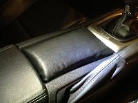 Leather cupholder insert installed