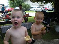 My boy(on the right) and my nephew, lovin some ice cream