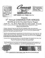 Wounded Warrior Camaros for Heros