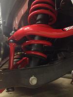 BMR sway installed, painted endlinks red to match. Would be sweet if they made some better endlinks better than the factory plastic covers.