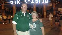 Therese and me at Kent state game. My Bobcats won, of course.