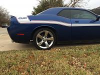 mocking up supercharger stripes for the Challenger