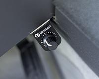 Remote bass knob in cabin, under dashboard.