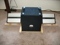 New amp rack - with 2 amps mounted and sub box in center. Sub was originally facing cabin.