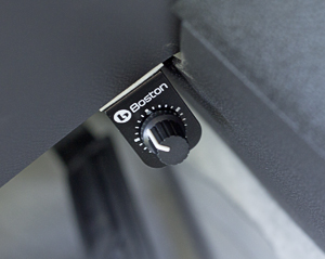 Remote bass knob in cabin, under dashboard.