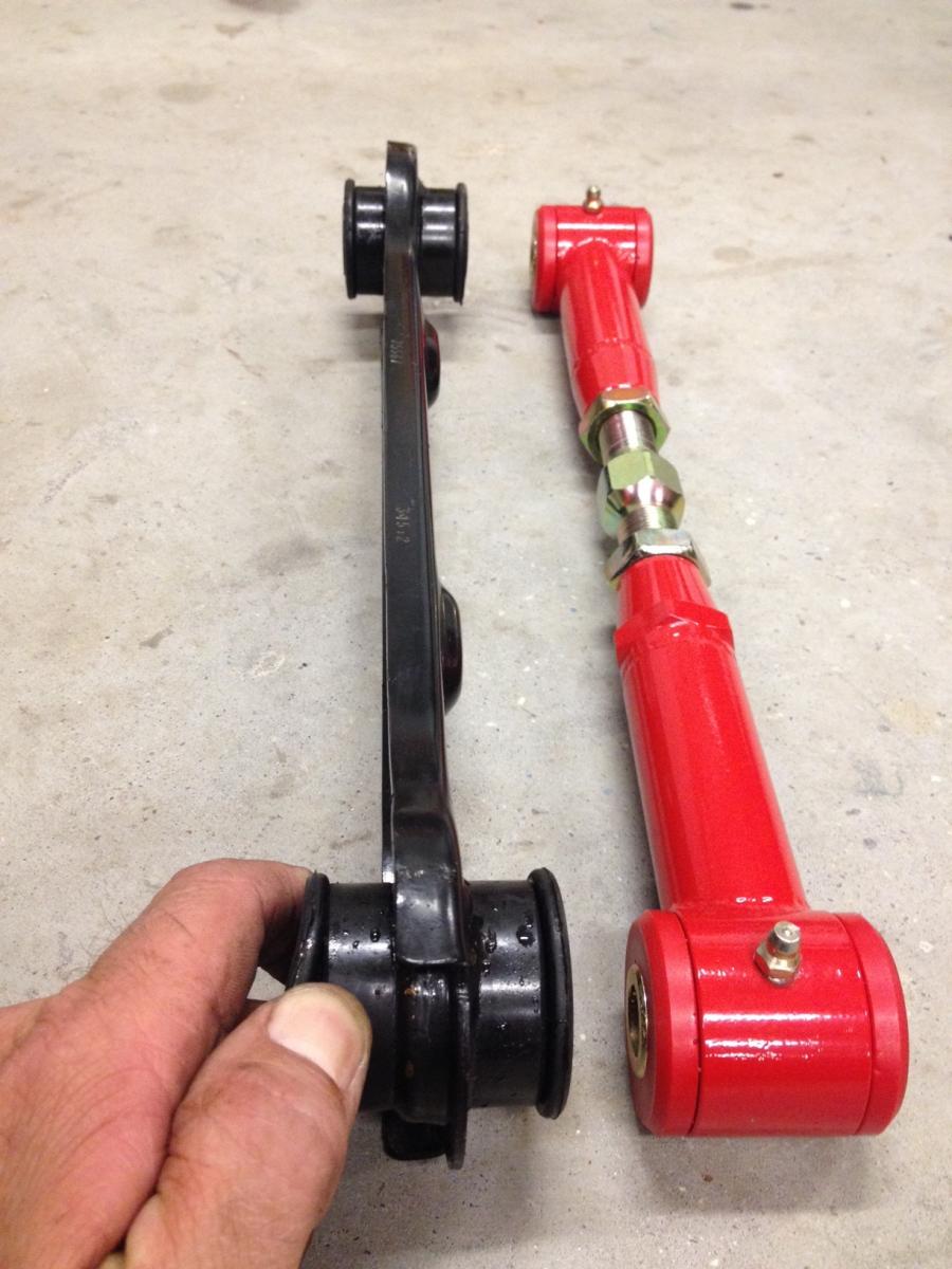 comparison of stock vs. BMR toe rods