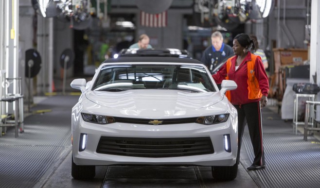 Chevrolet announces Monday, October 26, 2015 it will soon begin shipping the 2016 Chevrolet Camaro to dealers from General Motors Lansing Grand River Assembly in Lansing, Michigan.